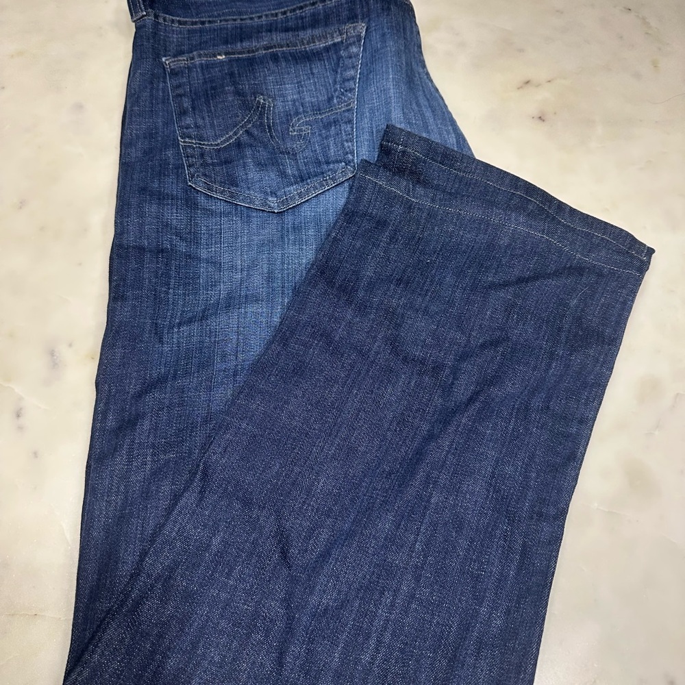 Ag Adriano Goldschmied Blue Straight Jeans